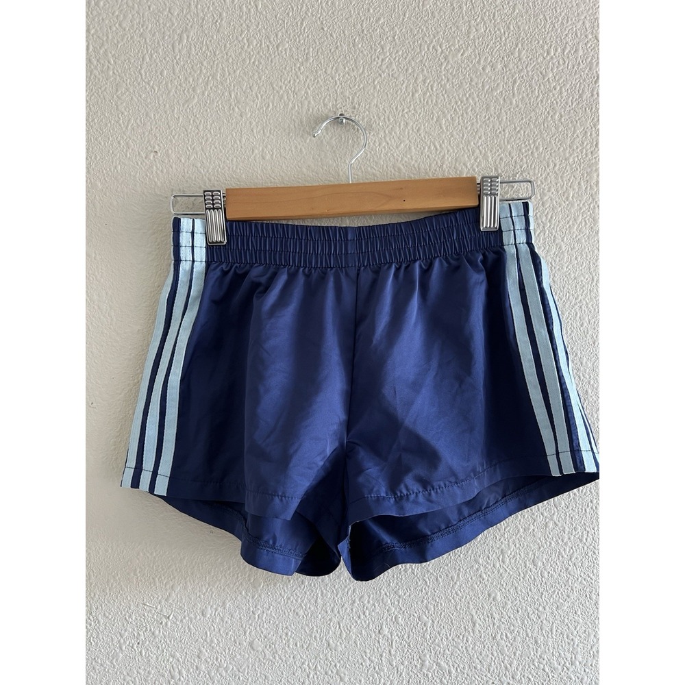 Edikted Nikki Nylon Shorts Womens XS Retro Navy Blue Sporty Athleisure Casual